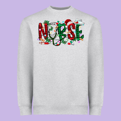 Nurse Christmas Heavyweight Sweatshirt Designed By Racoondesign