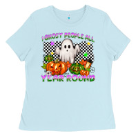 Baby Blue I ghost people all year round Ladies Tee - NancyCooperArtShop