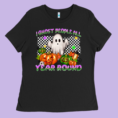 I Ghost People All Year Round Ladies Tee Designed By Nancycooperartshop