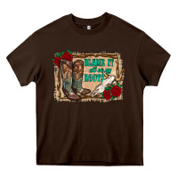Chocolate Brown blame it all on my roots Heavy Core Tee - RanaPortraitStore