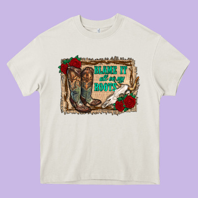 Blame It All On My Roots Heavy Core Tee Designed By Ranaportraitstore