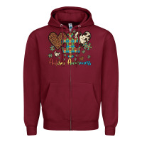 Burgundy autism awareness leopard cowhide herts puzzle Zipper Hoodie - Artiststas