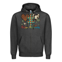 Charcoal Heather autism awareness leopard cowhide herts puzzle Zipper Hoodie - Artiststas