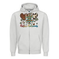 Dove Grey autism awareness leopard cowhide herts puzzle Zipper Hoodie - Artiststas