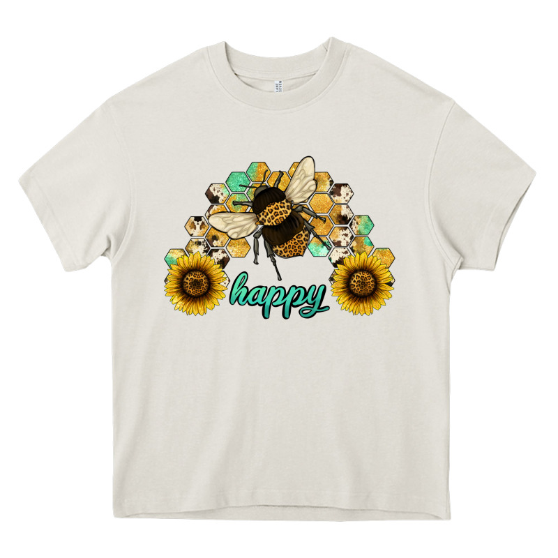 Bee Happy Honey Comb Heavy Core Tee by JahusDesignShop | Teevron