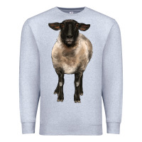 Heather Grey suffolk ewe front Premium Sweatshirt - BarkalooDesign