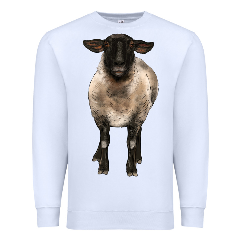 Suffolk Ewe Front Premium Sweatshirt by BarkalooDesign | Teevron
