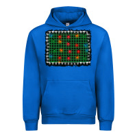 Cobalt christmas buffalo plaid and lights background Urban Hoodie - AdoDesignShop