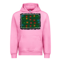Fuchsia Pink christmas buffalo plaid and lights background Urban Hoodie - AdoDesignShop