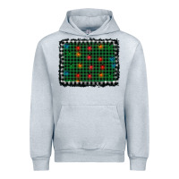 Heather Grey christmas buffalo plaid and lights background Urban Hoodie - AdoDesignShop