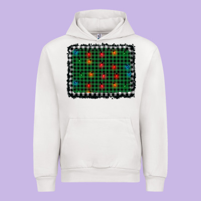 Christmas Buffalo Plaid And Lights Background Urban Hoodie Designed By Adodesignshop