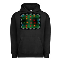 Pigment Black christmas buffalo plaid and lights background Urban Hoodie - AdoDesignShop