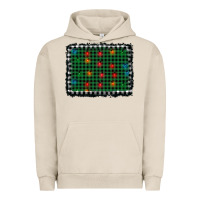 Pigment French Oak christmas buffalo plaid and lights background Urban Hoodie - AdoDesignShop