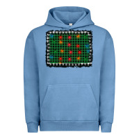 Pigment Pebble Blue christmas buffalo plaid and lights background Urban Hoodie - AdoDesignShop