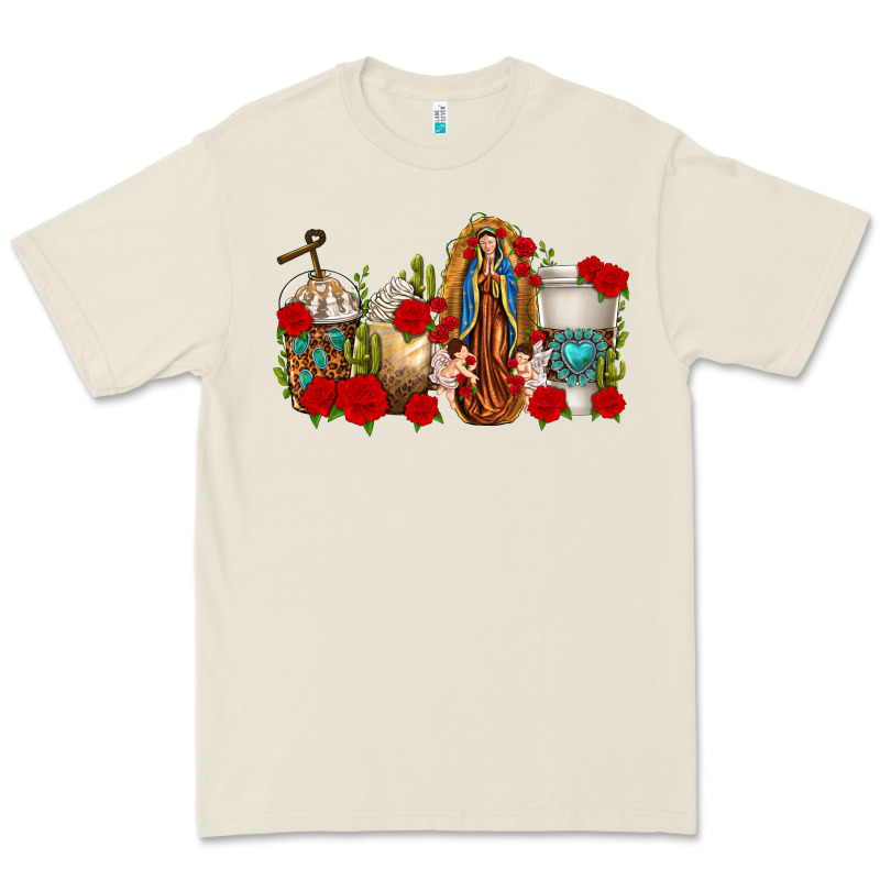 Lady Of Guadalupe Coffee Cups Premium Tee by texasbilliewilder | Teevron