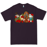 Plum Lady of Guadalupe Coffee Cups Premium Tee - texasbilliewilder