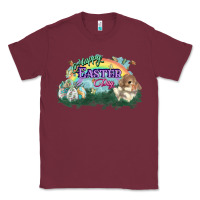 Burgundy Happy Easter Day rainbow Classic Tee - HowdyJamesFarm
