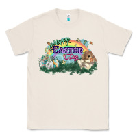 Natural Happy Easter Day rainbow Classic Tee - HowdyJamesFarm