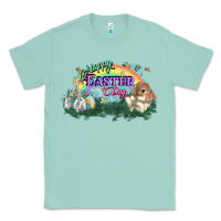 Seafoam Happy Easter Day rainbow Classic Tee - HowdyJamesFarm
