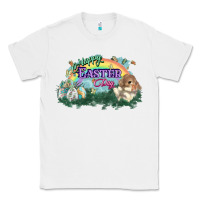 White Happy Easter Day rainbow Classic Tee - HowdyJamesFarm