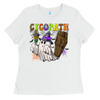 White Cycopath Ladies Tee - NancyCooperArtShop