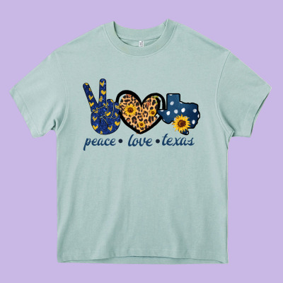 Peace Love Texas Heavy Core Tee Designed By Bettercallsaul