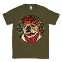 Army Green Christmas English Bulldog Classic Tee - RanaPortraitStore