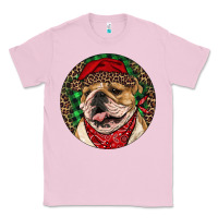 Bubblegum Pink Christmas English Bulldog Classic Tee - RanaPortraitStore