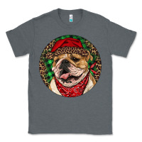 Charcoal Heather Christmas English Bulldog Classic Tee - RanaPortraitStore