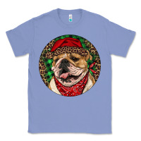 Colony Blue Christmas English Bulldog Classic Tee - RanaPortraitStore