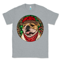 Heather Grey Christmas English Bulldog Classic Tee - RanaPortraitStore