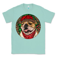 Seafoam Christmas English Bulldog Classic Tee - RanaPortraitStore