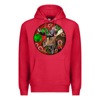 Cardinal moose buck deer christmas Premium Hoodie - LillyAllenDesigns
