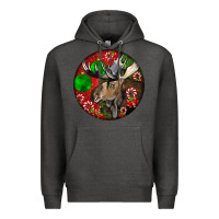 Charcoal Heather moose buck deer christmas Premium Hoodie - LillyAllenDesigns