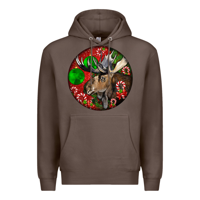Moose Buck Deer Christmas Premium Hoodie by LillyAllenDesigns | Teevron