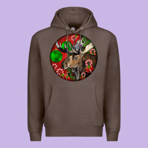Moose Buck Deer Christmas Premium Hoodie Designed By Lillyallendesigns