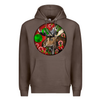 Coffee moose buck deer christmas Premium Hoodie - LillyAllenDesigns