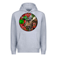 Heather Grey moose buck deer christmas Premium Hoodie - LillyAllenDesigns