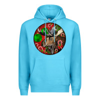 Ocean Blue moose buck deer christmas Premium Hoodie - LillyAllenDesigns
