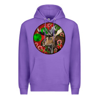 Purple moose buck deer christmas Premium Hoodie - LillyAllenDesigns