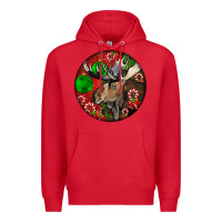 Red moose buck deer christmas Premium Hoodie - LillyAllenDesigns