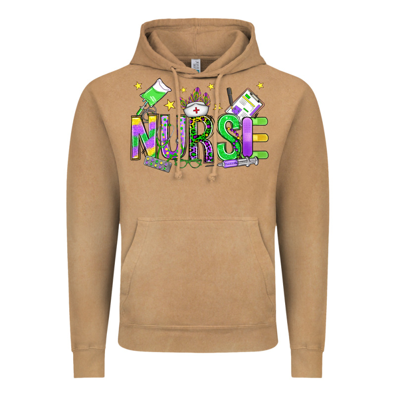 Mardi Gras Nurse Vintage Hoodie by OliviaCreatesArt | Teevron