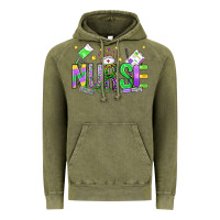 Vintage Olive mardi gras nurse Vintage Hoodie - OliviaCreatesArt