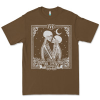 Cacao The Lovers Tarot Card Skeleton Valentines Halloween Occult Premium Tee - longCreatives