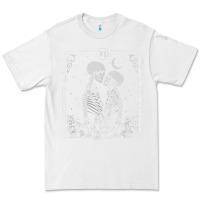 White The Lovers Tarot Card Skeleton Valentines Halloween Occult Premium Tee - longCreatives