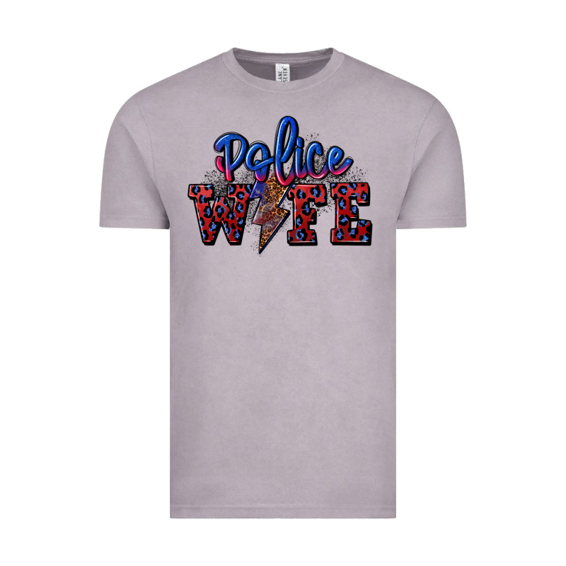 Police Wife With Lightning Bolt Vintage Tee by CowGirlArtShop | Teevron