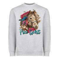 Heather Grey free spirit appaloosa horse Heavyweight Sweatshirt - LillyAllenDesigns