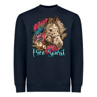 Navy free spirit appaloosa horse Heavyweight Sweatshirt - LillyAllenDesigns