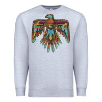 Heather Grey thunderbird with sunflowers Premium Sweatshirt - BarkalooDesign