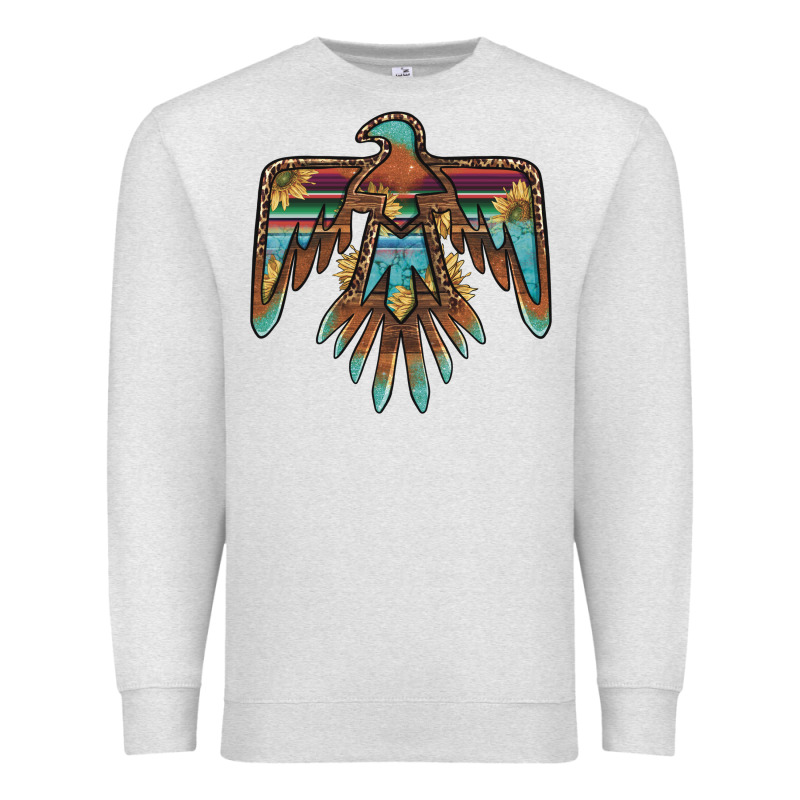 Thunderbird With Sunflowers Premium Sweatshirt by BarkalooDesign | Teevron